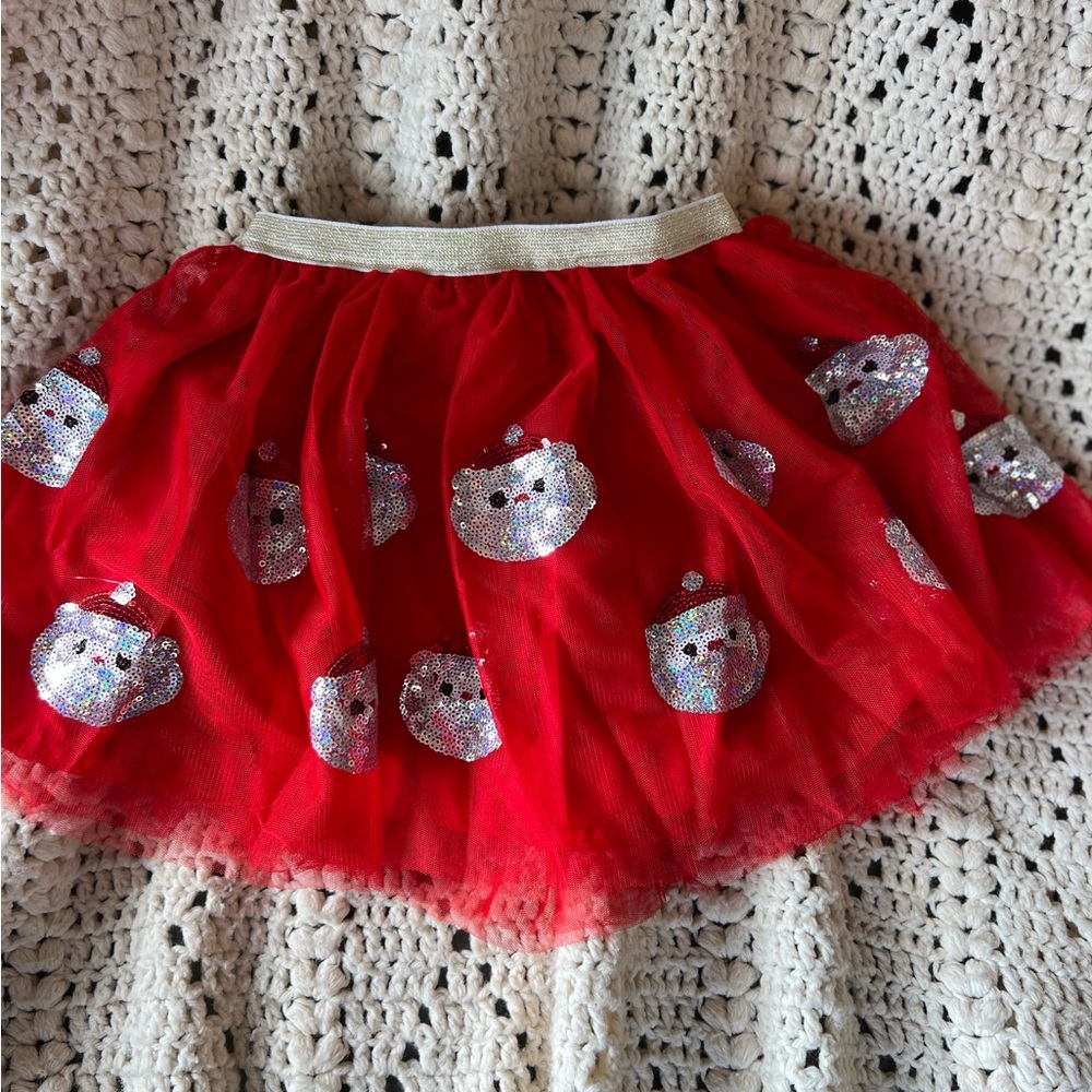 Red tutu skirts with sequin Santa